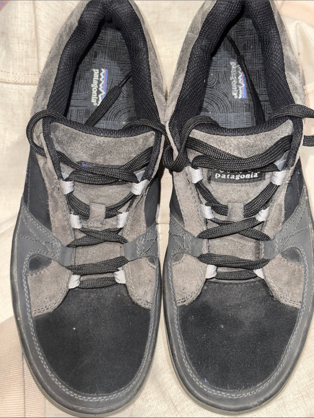 Patagonia Men’s Black and Gray Lace-Up Sneakers